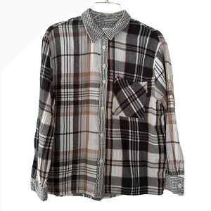 Aerie Plaid Button Up Shirt Long Sleeve Gauze Women's Small